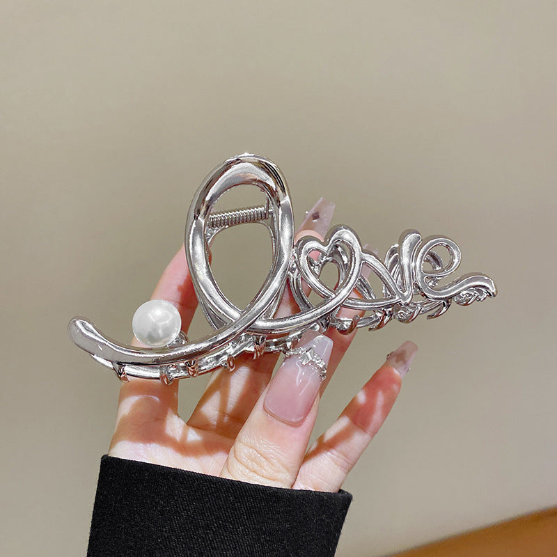 Wholesale Cold Style Silver Back Head High-grade All-match Pearl Shark Clip Jewelry